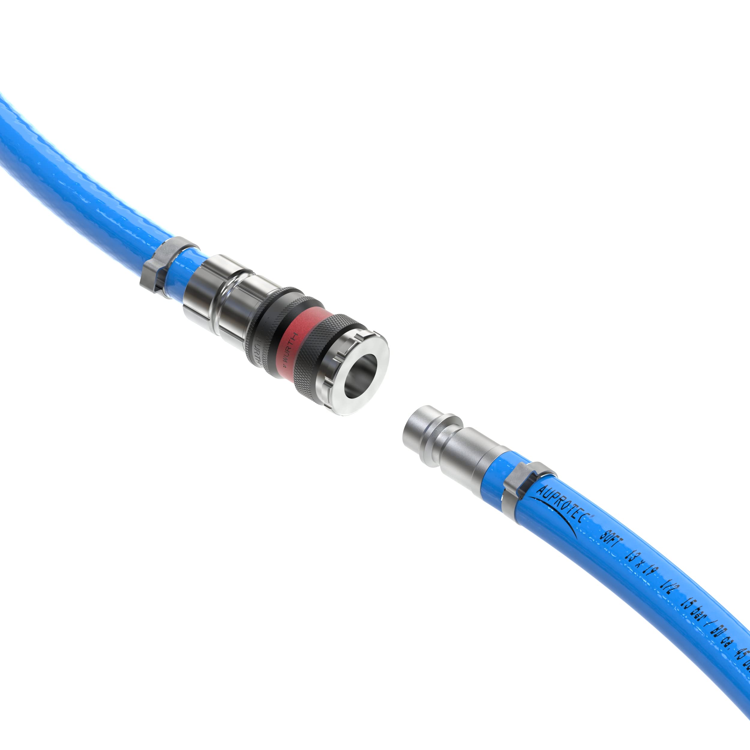 AUPROTEC set de manguera de aire comprimido Ø 13 mm interior, 10 m de PVC con acoplador rápido S2000 para compresores de aire, manguera para compresor AUPROTEC de alta flexibilidad