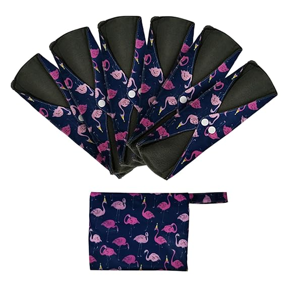 SECRET DESIRE 6Pcs Reusable Sanitary Pads Breathable Waterproof Skin Friendly Panty Liners M