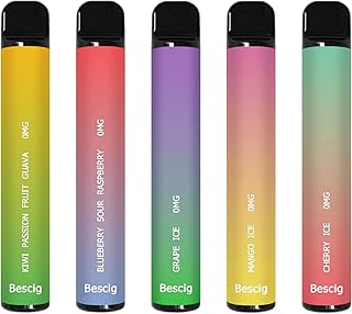 Bescig Disposable Vape 5pcs 800 Puffs Disposable Vape Pen Starter Kit Vape Pod Disposable E Cigarett, Totally 4000 Puffs, No Nicotine
