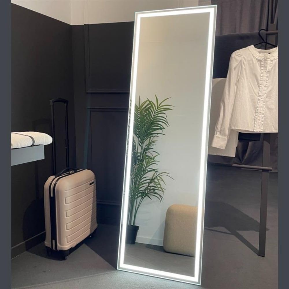 Espejo de pie con luz led Neutra y Enchufe Inteligente Medidas 50 cm x 160 cm PARÍS