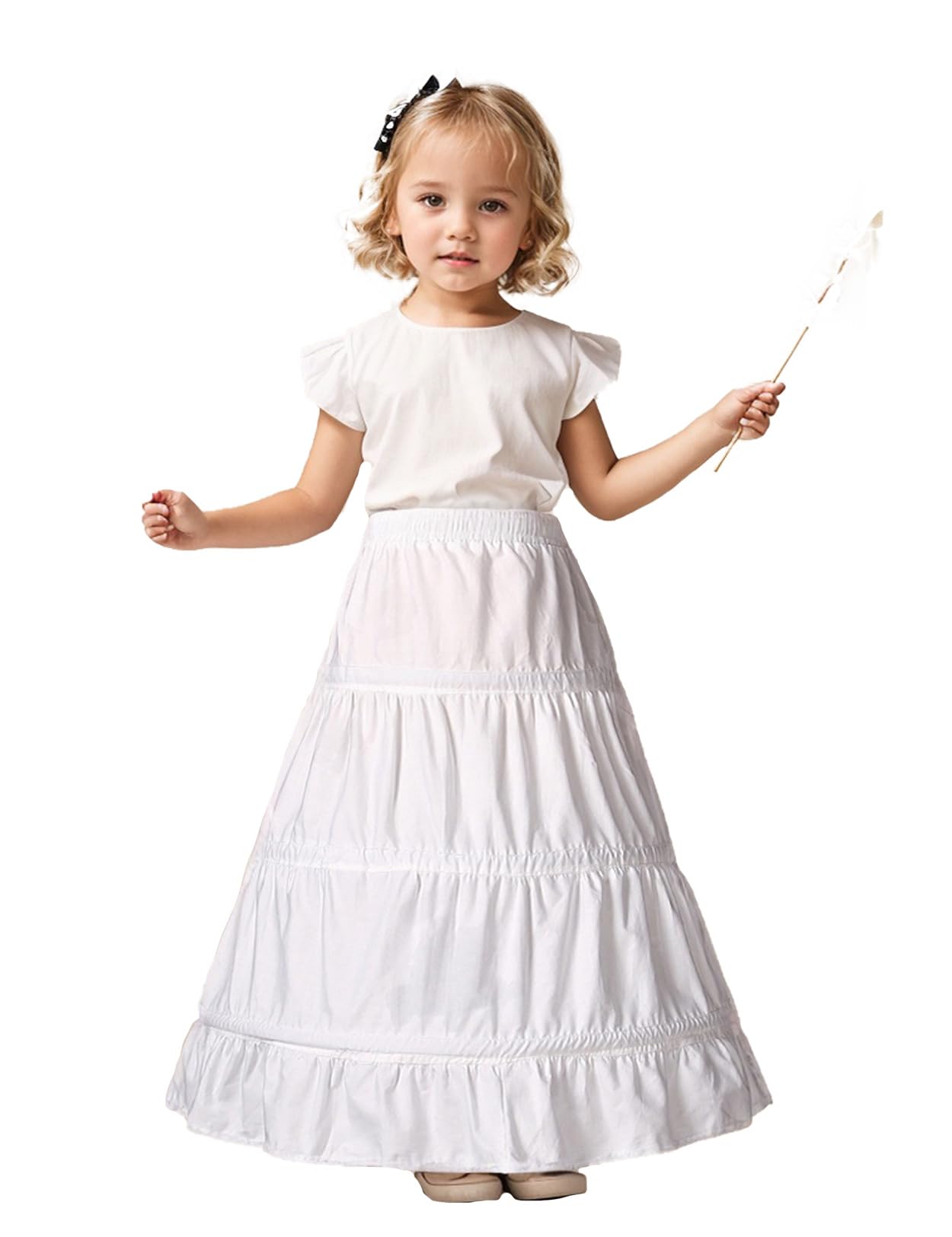 BEAUTELICATE Cancán Niñas Enagua para Vestidos Largo 100% Algodón A Línea para Niña Comunión Festival Ceremonia y Princesa Vestidos