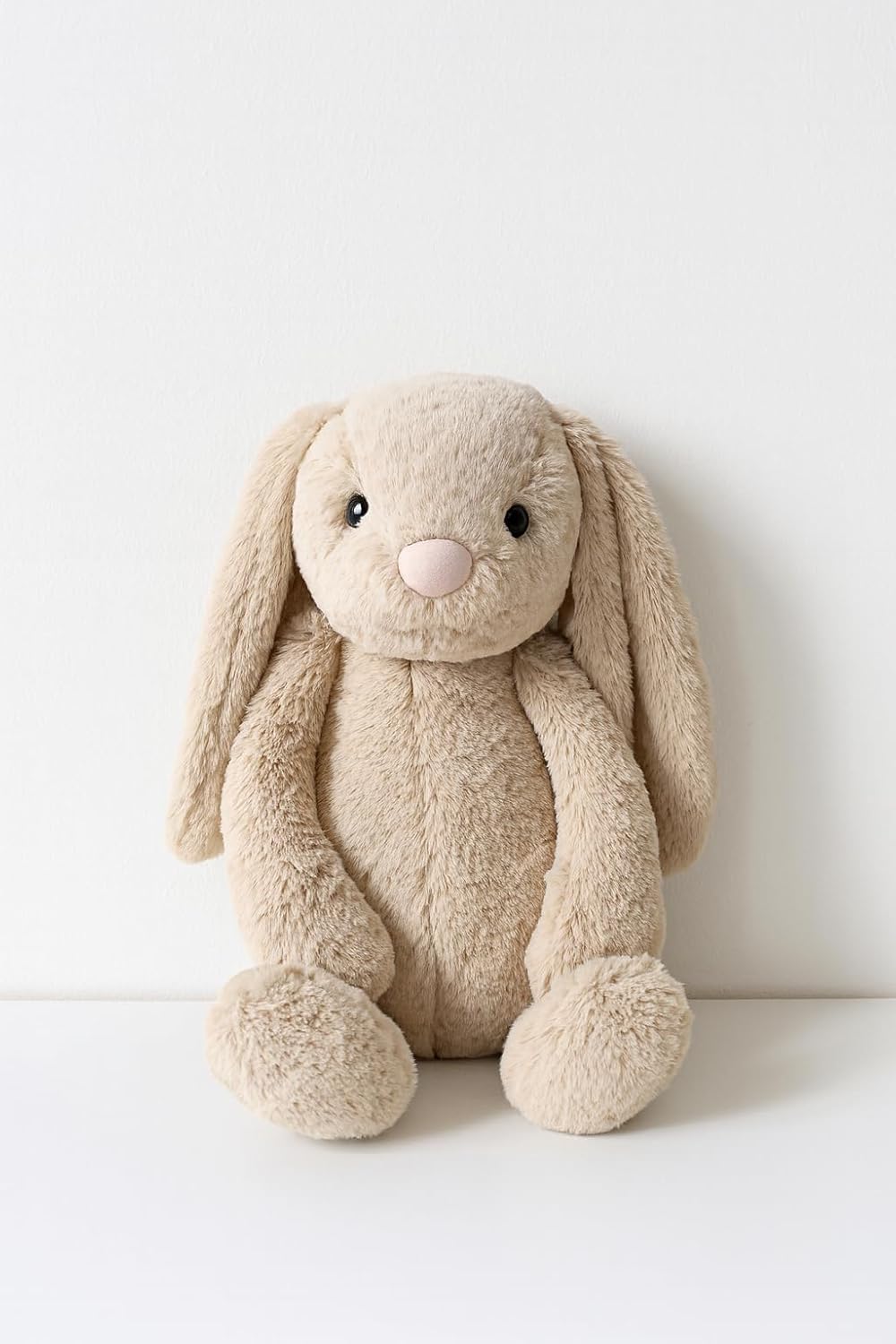 Plush Bunny Stuffed Animal, Soft Beige Rabbit, Large Floppy Ears, Kids Room Decor – 35 cm