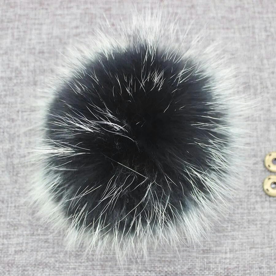 Pom Pom In Finta Pelliccia Di Volpe Con Bottone Per Cappelli, Berretti E Sciarpe - Foto 2