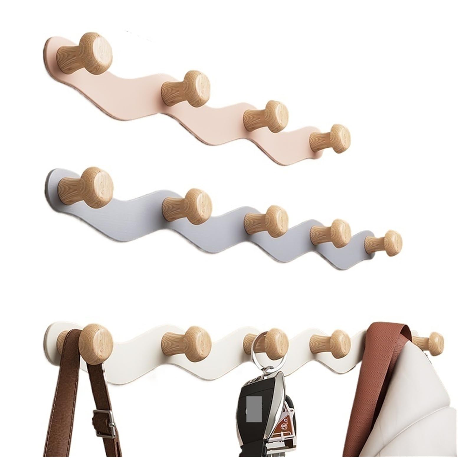 Weqyfdc Gray 6 Hooks Over The Door Hook Wave Shape Hook Behind The Door