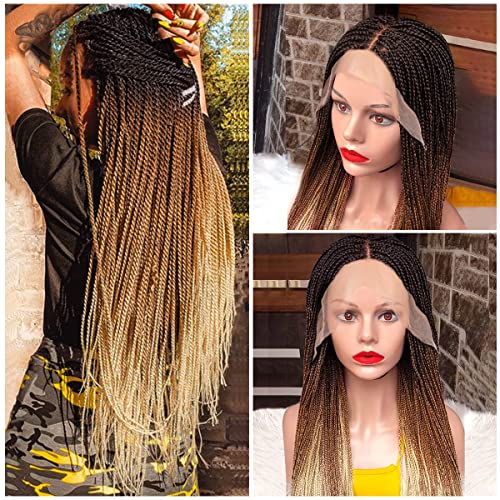 Ombre Lace Front Box Braided Wigs with Baby Hair