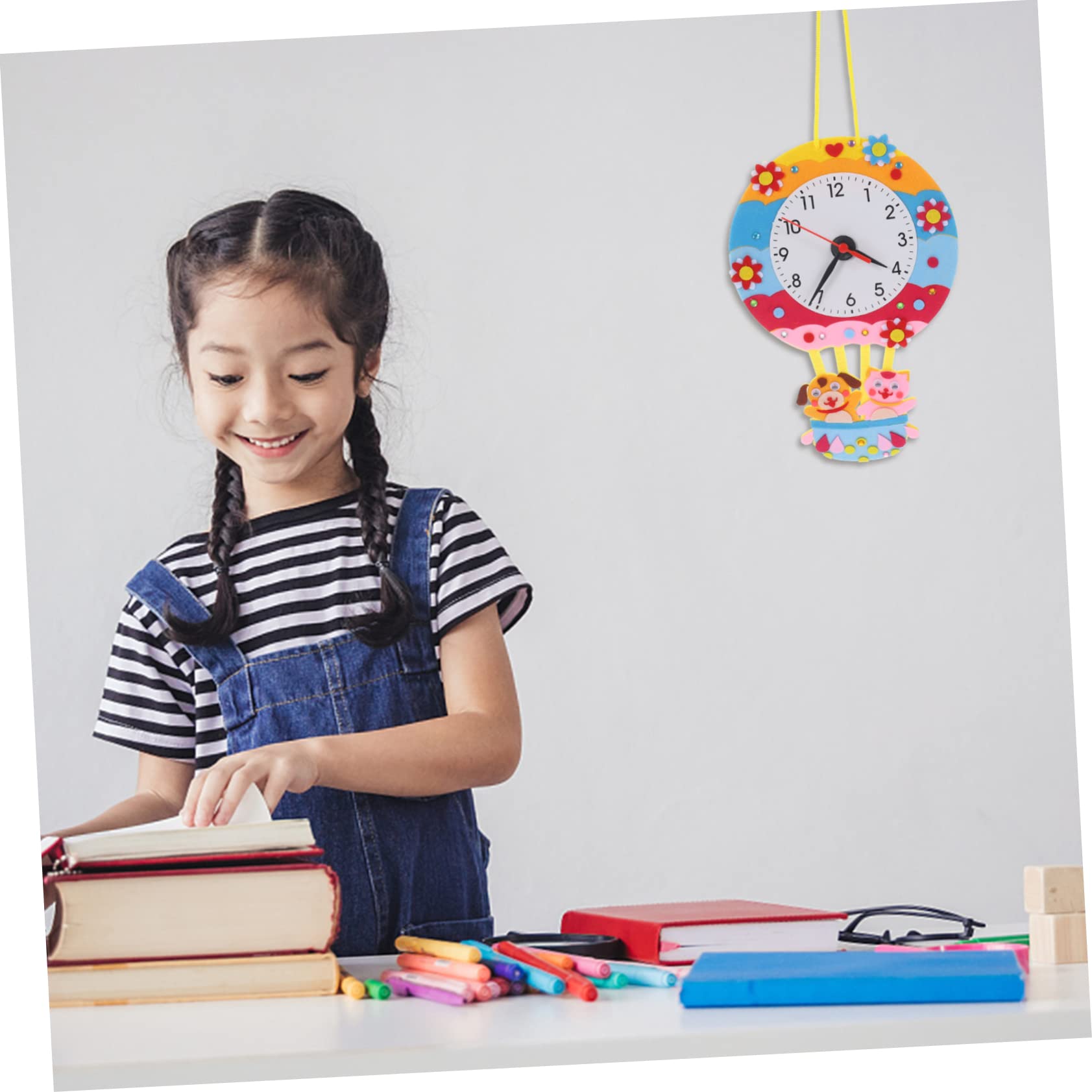 Hemoton Small Clock Mechanism Kit DIY Clock Sets for Kids Non-Woven Craft Supplies Handmade Toy Holiday Decor