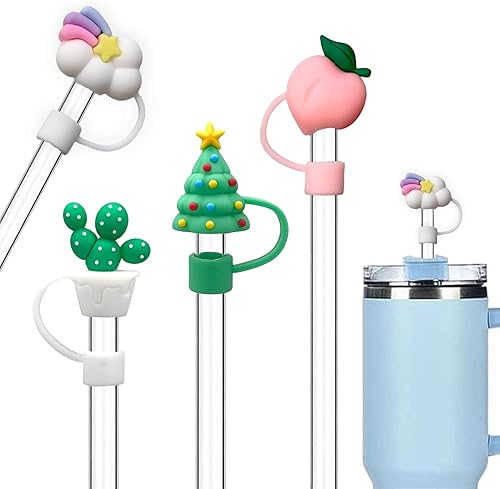 Juego de 4 fundas de popote para popote Stanley Cup  0.394 pulgadas (0.394 pulgadas) para copa Stanley Cup reutilizables con puntas de popote de