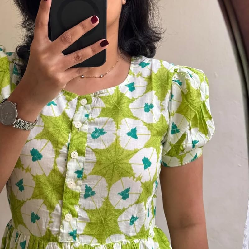 Image of Floral Midi Dress for Women - Summer Boho Dress, Lightweight & Breathable, Elegant Floral Print, Casual & Vacation Outfit, Comfortable Flowy Dress for Women