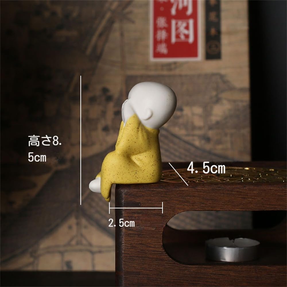 Amazon.co.jp: HOHOUNCSY かわいい お坊さん オブジェ 4点セット 見