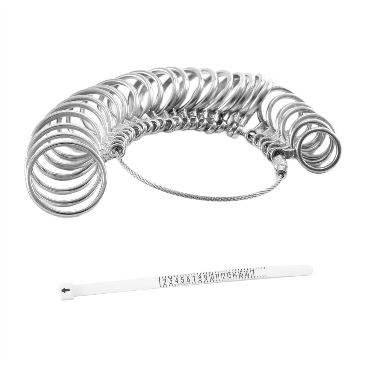 BPQiang 0-13 Ring Sizer Measuring Tool Set Metal Sizers Gauges Finger & Mandrel
