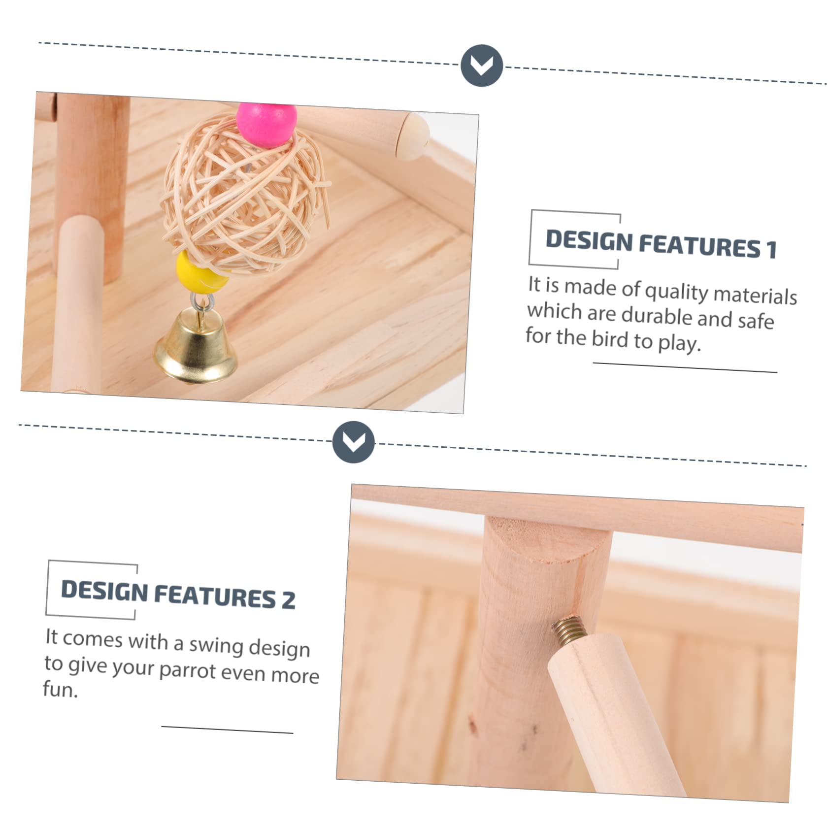 COLLBATH Perchoir à Oiseaux en Bois Support pour Cage, 1 Pièce