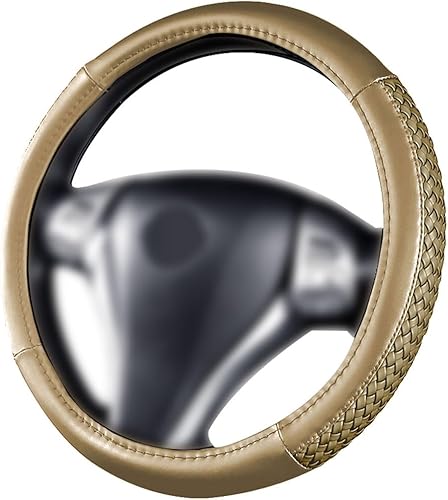 Flying Banner - Funda de piel sintética para volante de automóvil, diseño de agujero de panal 3D masajeador, antideslizante, deportivo, ajuste