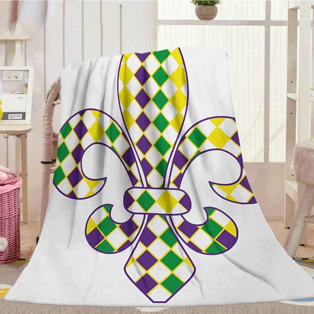 GugeABC Throw Blankets 40" x 50", Mardi Gras Blanket for All Season