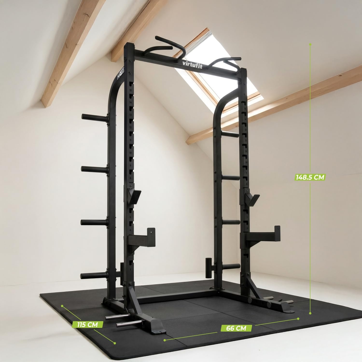 VirtuFit HR100 – Squat-Rack – mit Klimmzug – Power-Rack