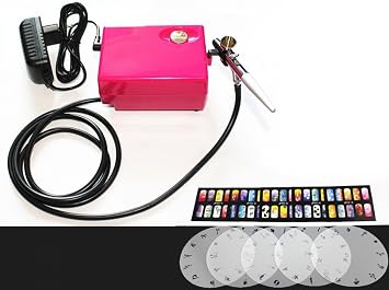 HUBEST Salon Airbrush Nail art system compressor kit with airbrush Stencil