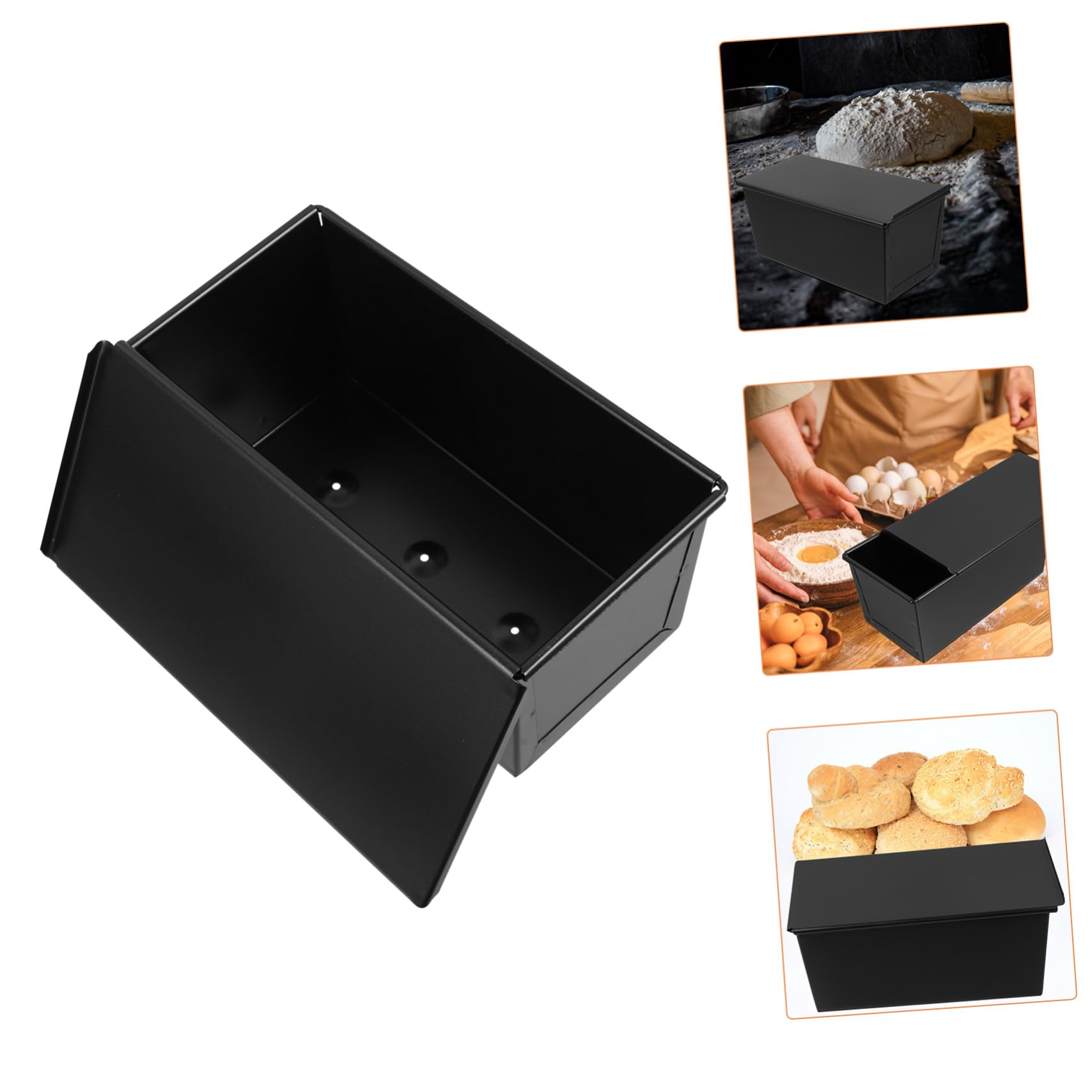 Brotbackform Mit Deckel Aus Karbonstahl Antihaftbeschichtet Schiebetablett Für Gleichmäßiges Backen Luftzirkulation Küchen Backform Für Sandwich Und Toastbrot