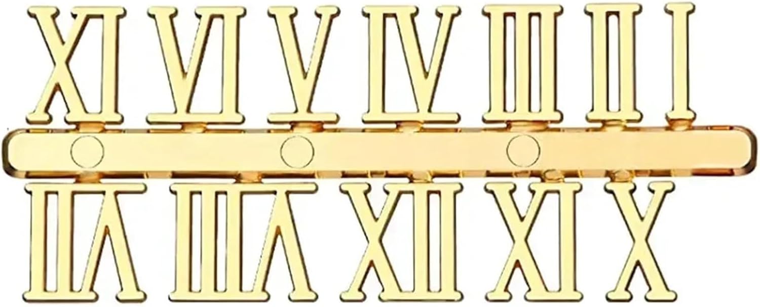 Clock Numbers 35Sets Clock Number Plate Roman Arabic Tricolor Part DIY Numbers Quartz Needle Wall Replace for Home Art Decor DIY Replacement Repairing(Black Roman)