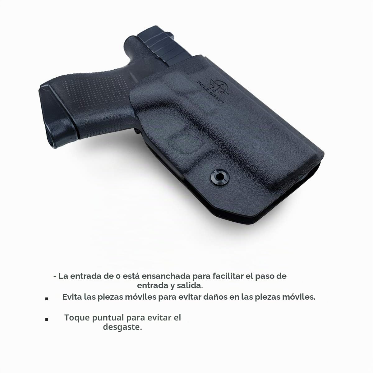 Glock 43 holster, Glock 43x holster OWB Kydex Funda Custom Fit: Glock 43 / Glock 43X (Gen 1-5) Pistol - Transporte exterior de la pretina - Clip de cinturón de 1.5-2 pulgadas - Adj. Width Height Retención de inclinación, Entrada ensanchada