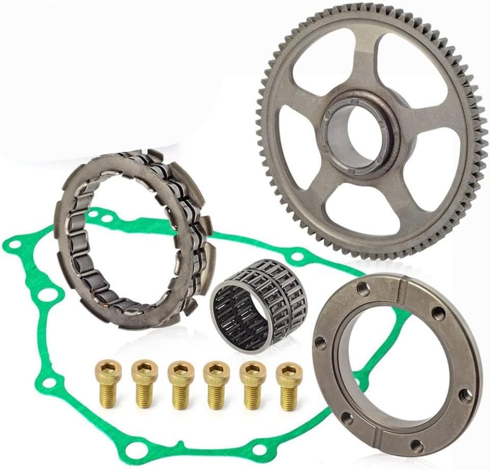 MUSM Starter Clutch One Way Bearing and Gear Idler Kit with Gasket Compatible with Automotive Motorcycle Parts ATV Models TRX400EX Sportrax 400 2x4 1999 2007