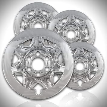 17" Chrome Wheel Skin Kit fits Chevy Silverado 1500 2014-2018 - ABS 4 Pack Style B
