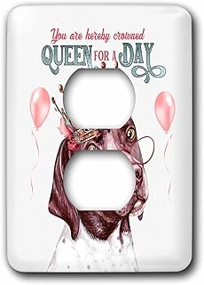 3dRose German Shorthair Pointer Dog in a Crown Birthday Mom... - Light Switch Covers (lsp-382752-6)