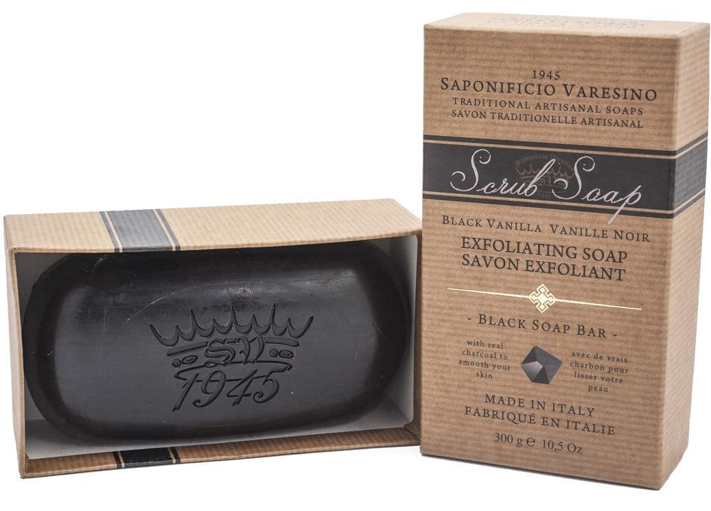 Saponificio Varesino Black Vanilla Exfoliating Black Soap Bar 300g