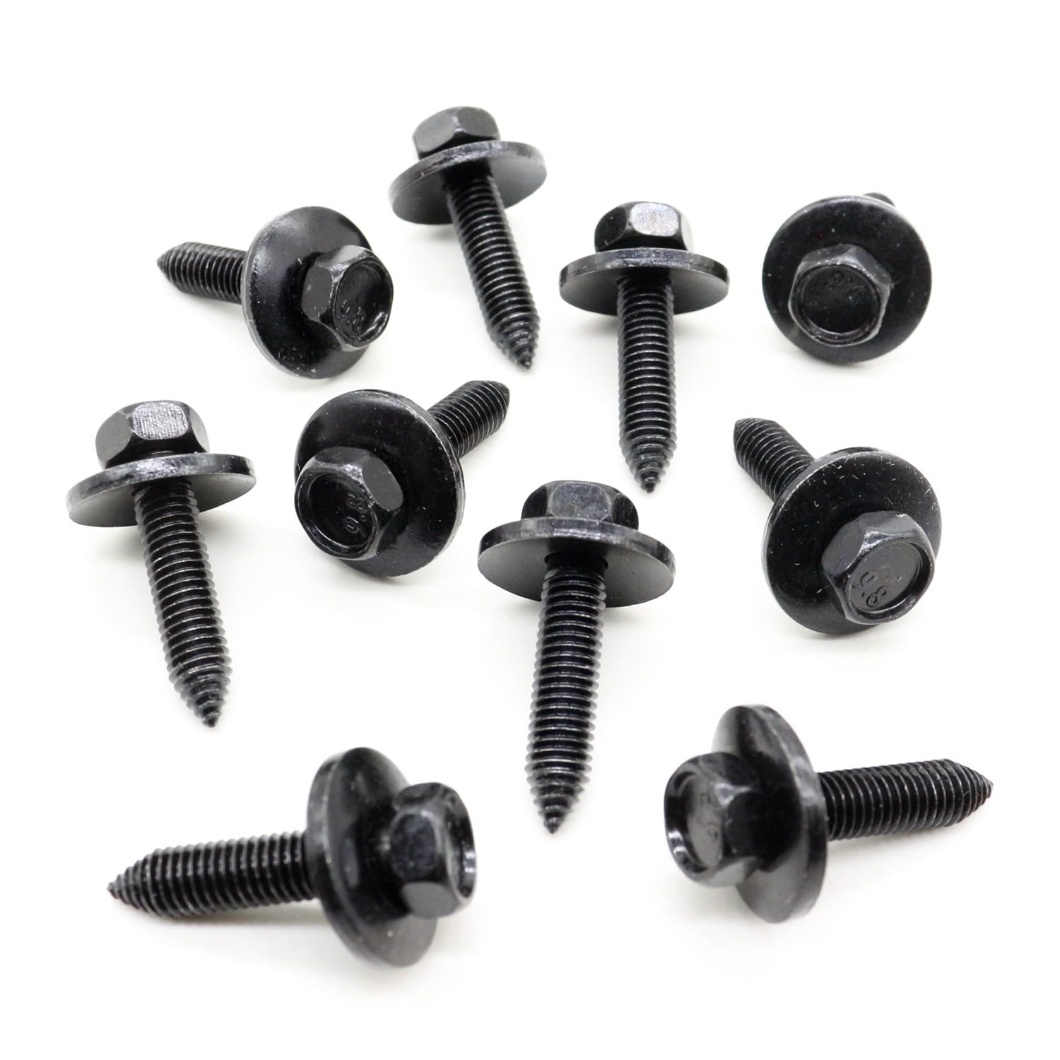 Car M8-1.25 X 35mm Hex Head Sems Body Bolt Metal Compatible with GM 11503668 Qty 10