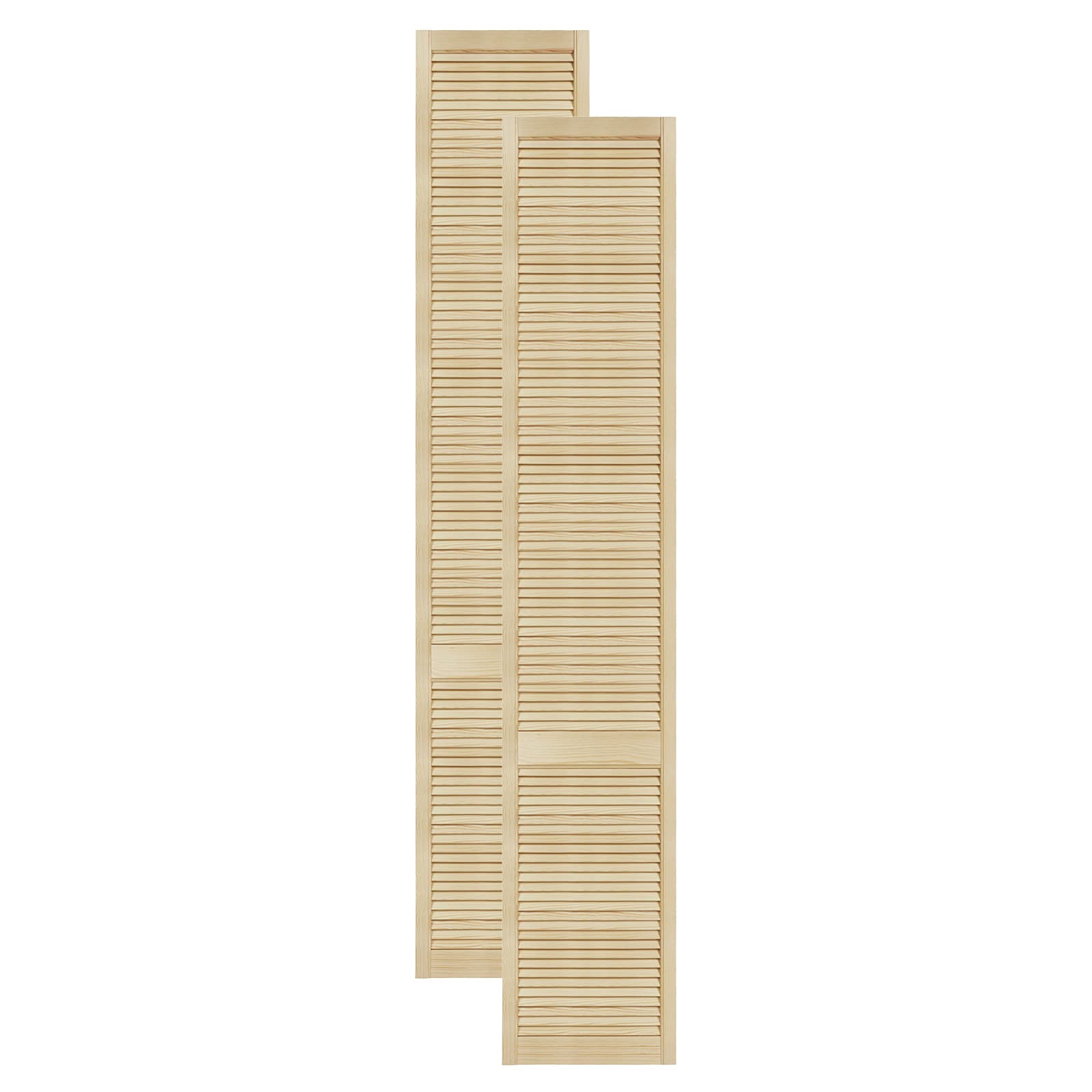Drzwiczki ażurowe fronty lamelowe przewiewne do wewnątrz drzwi frontowe do szafek regałów zabudowy z drewna sosnowego 444cm x 2422cm 2-pak surowe drewno DIY