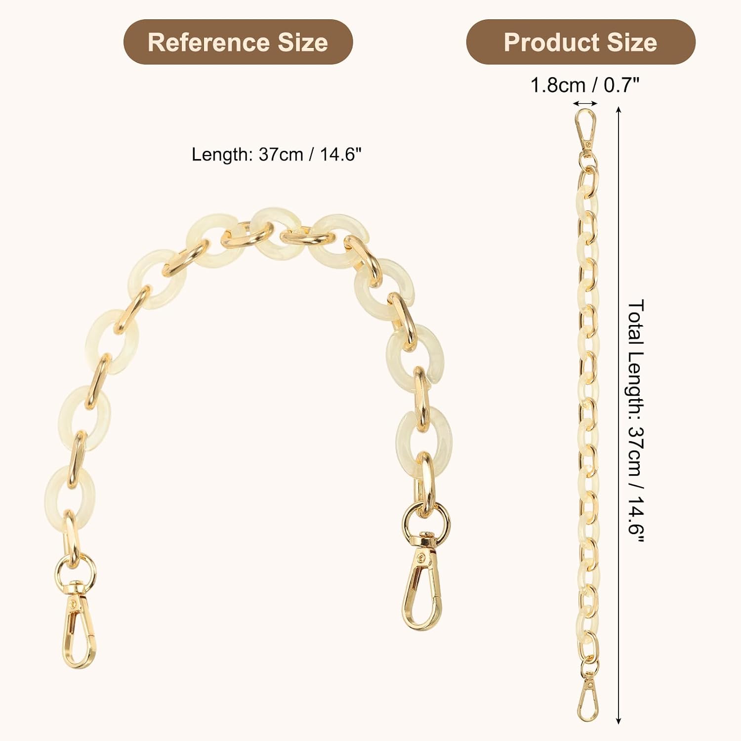 PATIKIL Acrylic Purse Strap, Acrylic Chain Purse Straps Replacement Handbag Strap Fashionable Purse Clutches image 2