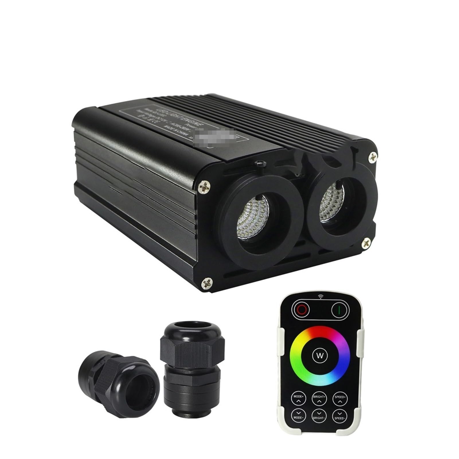 CUDTAPI LED Fiber Optic Light Engine 32W Double Heads RGBW Fiber Optic Engine Smartphone APP Control&Touch RF LED Light Driver For All Cable Lighting(2)