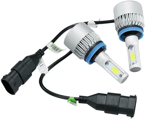 MasterAuto Bombillas LED COB H11H9H8 para faros delanteros, 6000 K, blanco puro, 255000 lúmenes, juego de 2 unidades