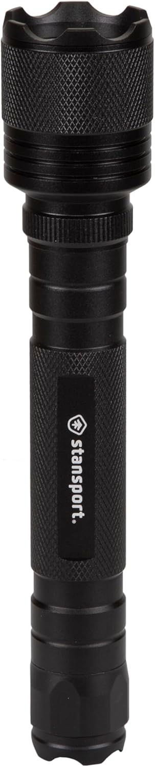 Stansport Heavy-Duty Tactical Flashlight W/Batteries - Cree T6 Bulb - 500 Lm, Black, One Size, 102-500