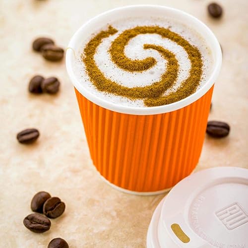 Vista 280 de Vasos de café de papel aislado de pared corrugada, 8 oz, Anaranjado