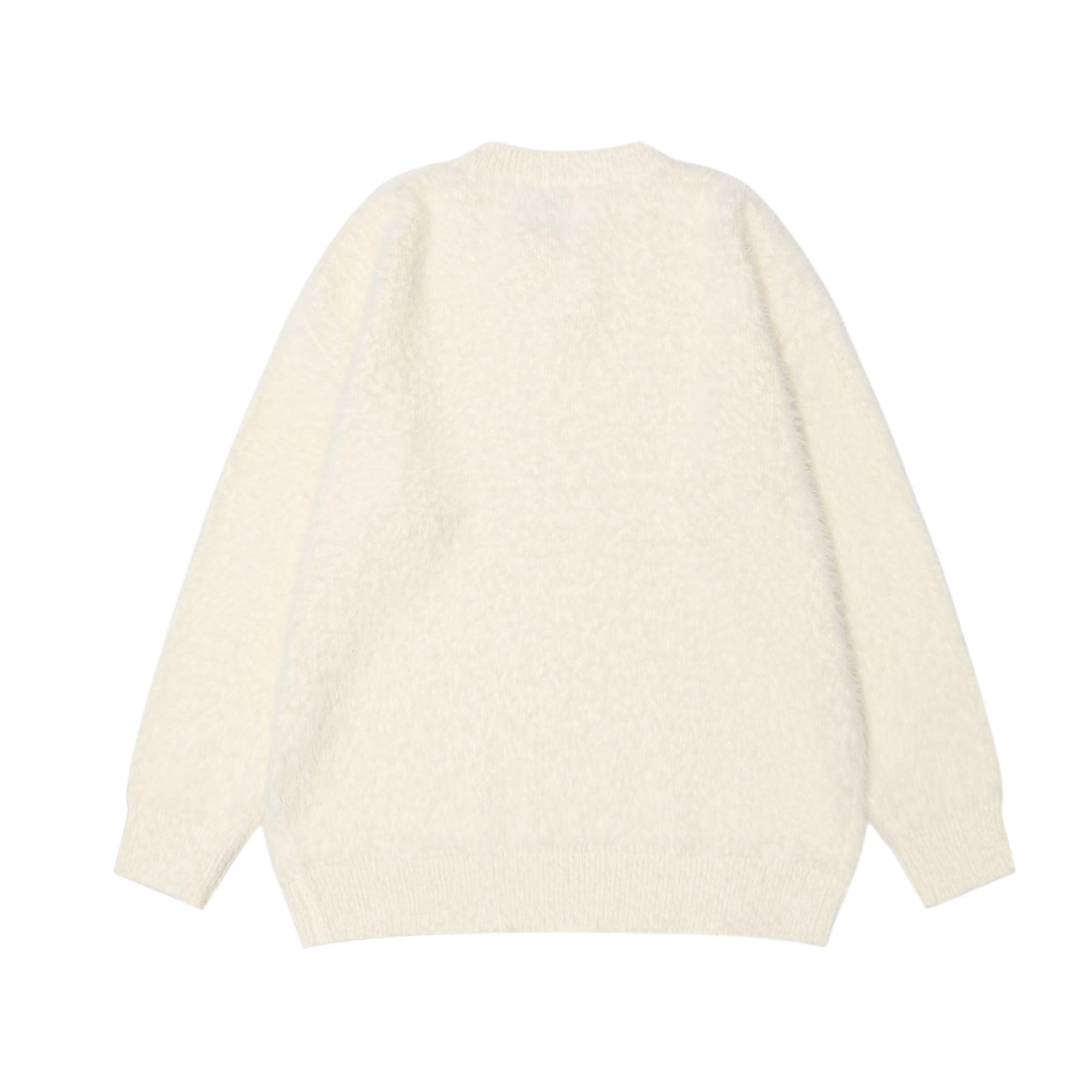 Kawaii Cartoon-Bär-Pullover für Damen, Winterkleidung, Y2K, lässig, lockere Passform, weich, flauschig, Strickpullover