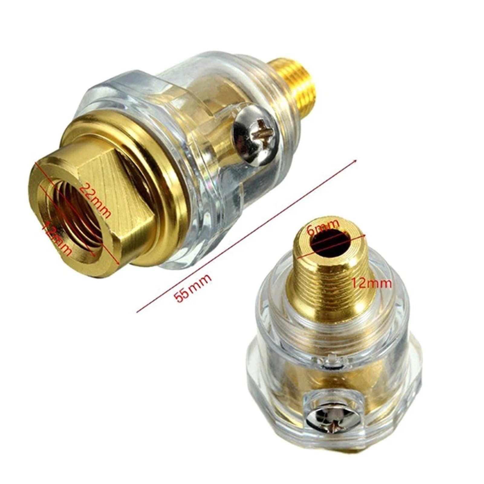Mini lubricador en línea 20 piezas de accesorios for herramientas neumáticas mini engrasador - Lubricador de aceite de 1/4 de pulgada NPT Amarillo
