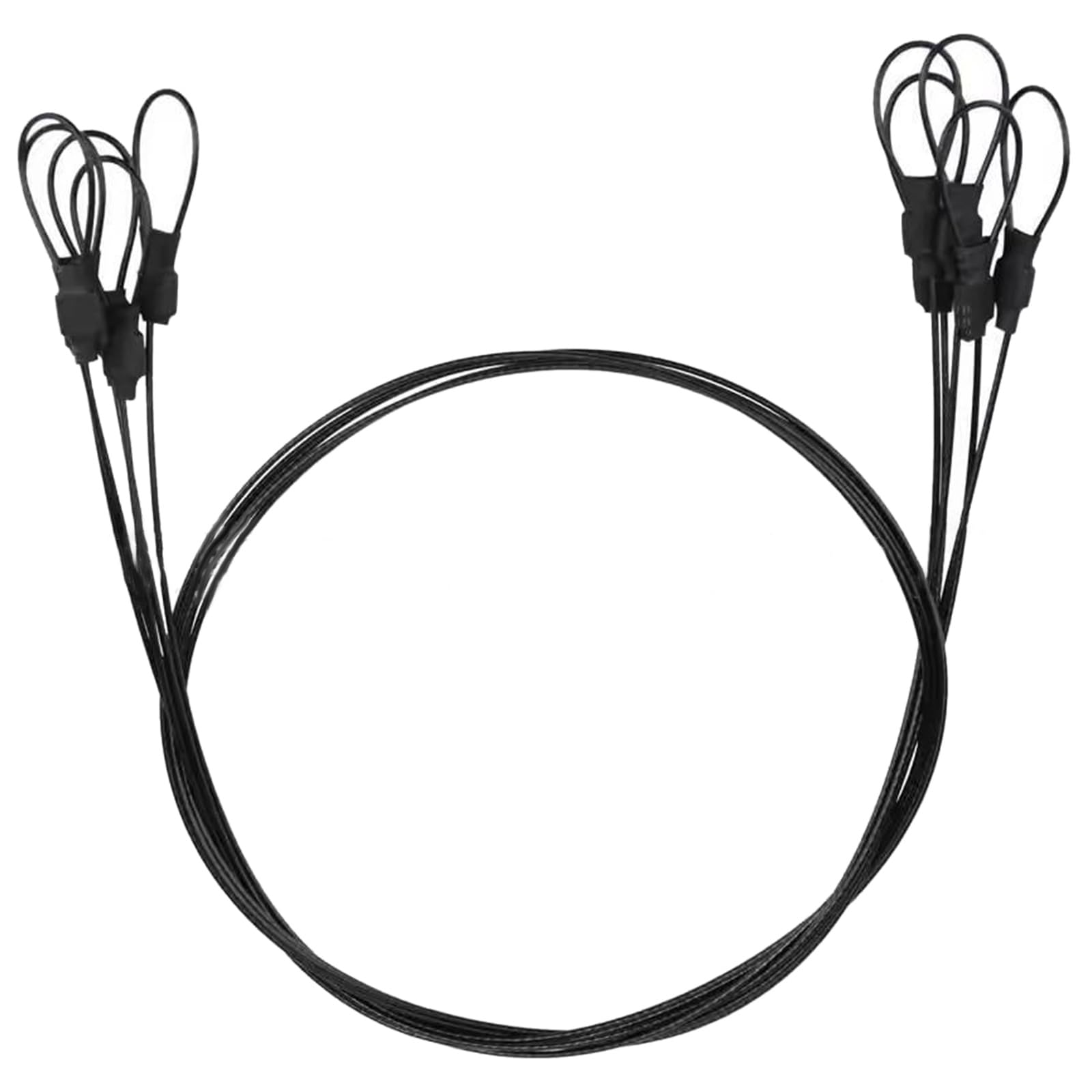 Moynagh Looped End Cable Braided Stainless Steels Black Coated Wire Rope Outdoor Travel Transport with Double Looped End