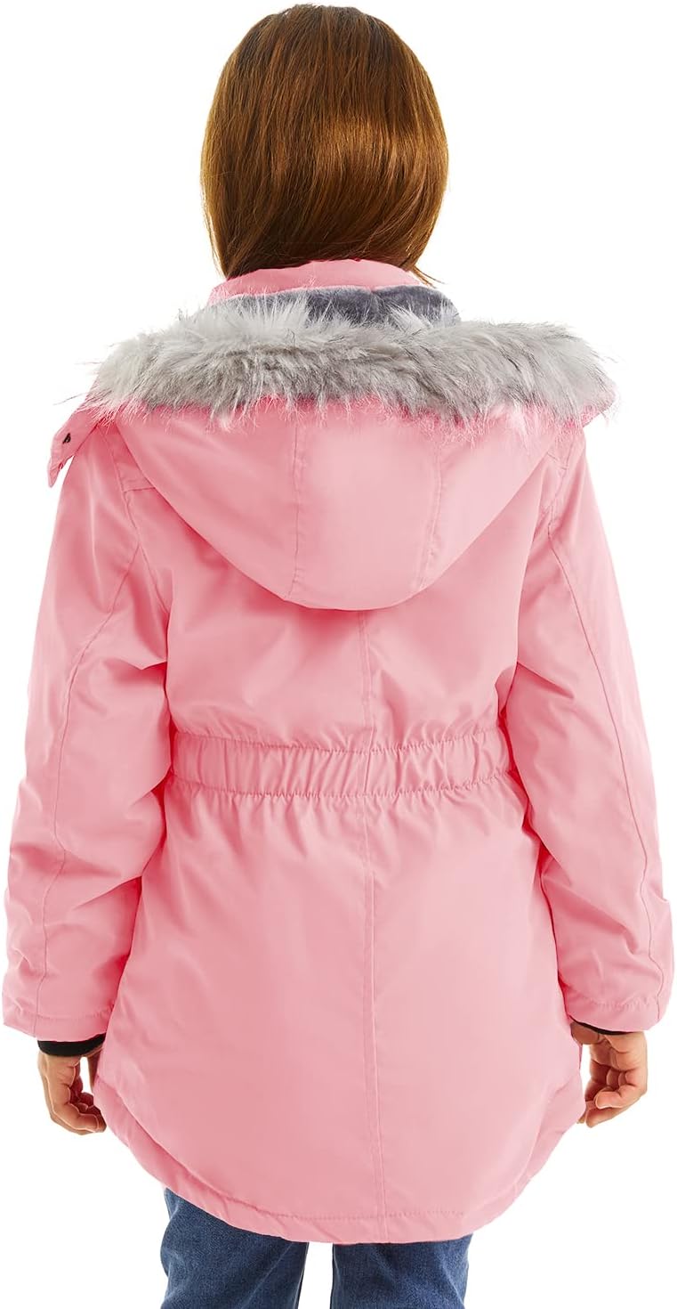 FARVALUE Girls' Long Winter Coats Warm Parka Lined Puffer Jacket Thicken Fleece Hooded Coat with Fur Collar for Girls - Image 3