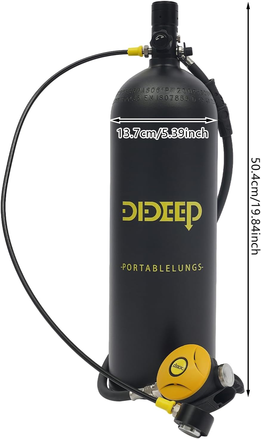 4L/1.06Gal Mini Scuba Tank, 30-50 Minutes Diving Lung Tanks, Diving Scuba Tank Diving Equipment Portable Dive Portable Dual-Shoulder Scuba Tank for Underwater Recreation