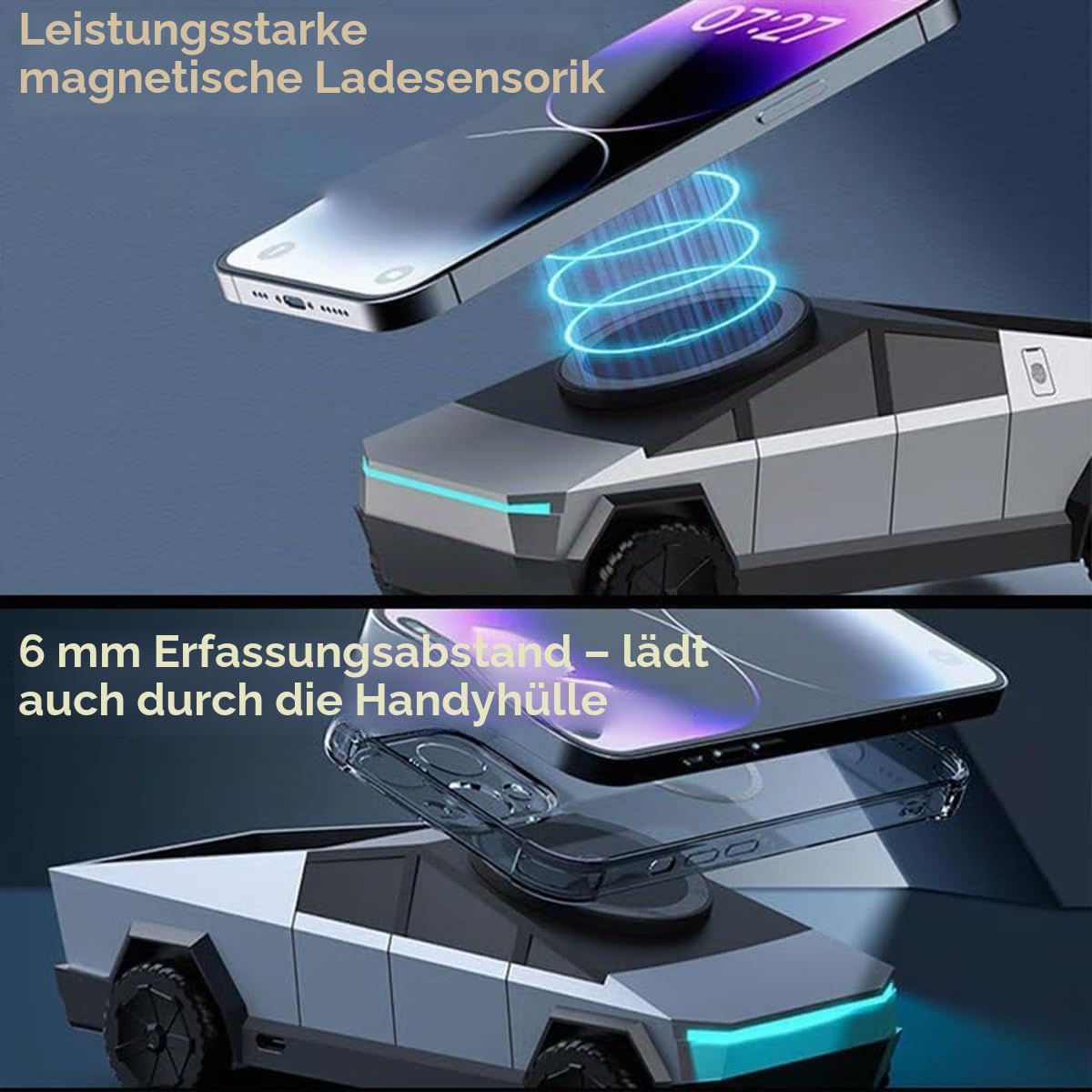 Station De Charge Sans Fil 3-En-1 Cyberdock, Chargeur Sans Fil Tactile Pop-Up Multi-appareils Avec Lumière Ambiante Et Support Magnétique, Support De Charge Rotatif Automatique