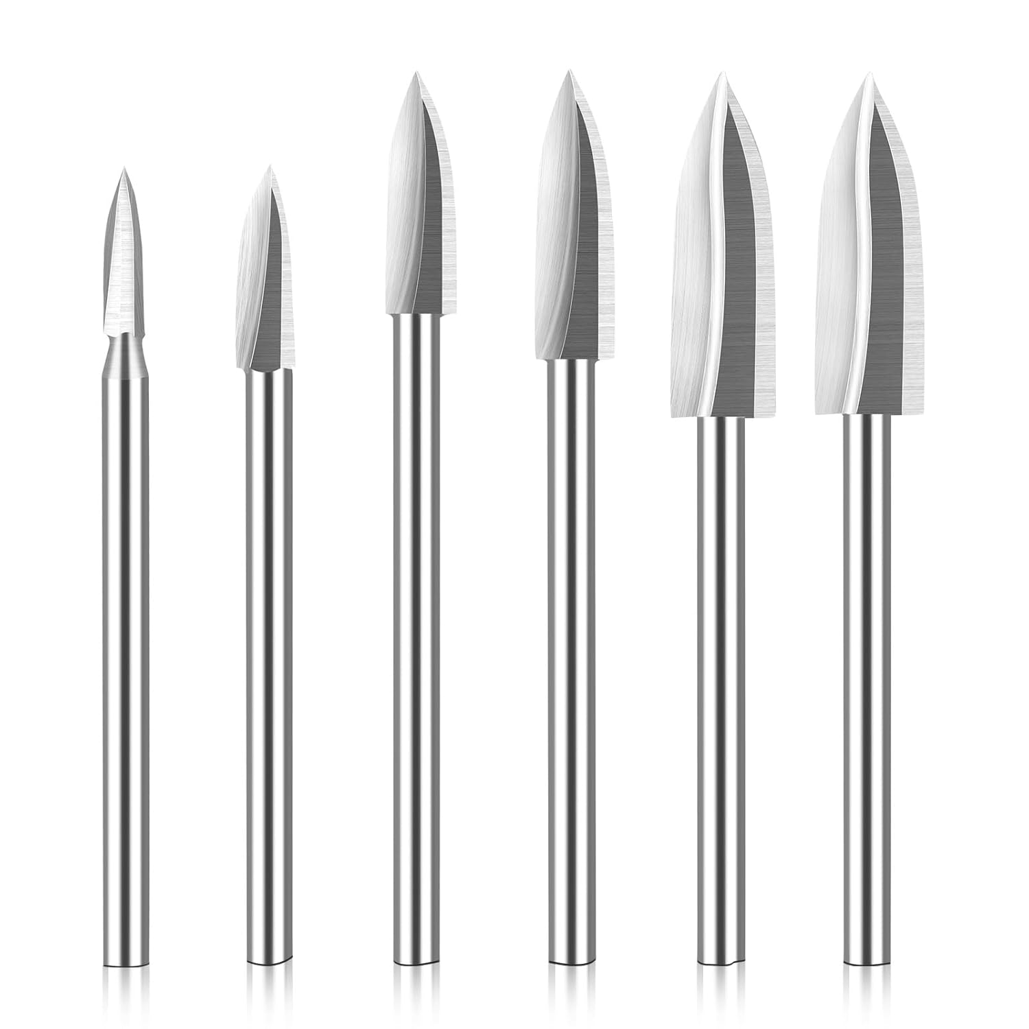 6 PCS FFyeiiy Wood Carving Bits, 1/8” HSS Rotate Tool Engraving Drill Bit Set, DIY Wood Carving Bits Crafts Grinding, Woodworking Rotary Tools Shank Universal Fitment - Amazon product rated Grade B