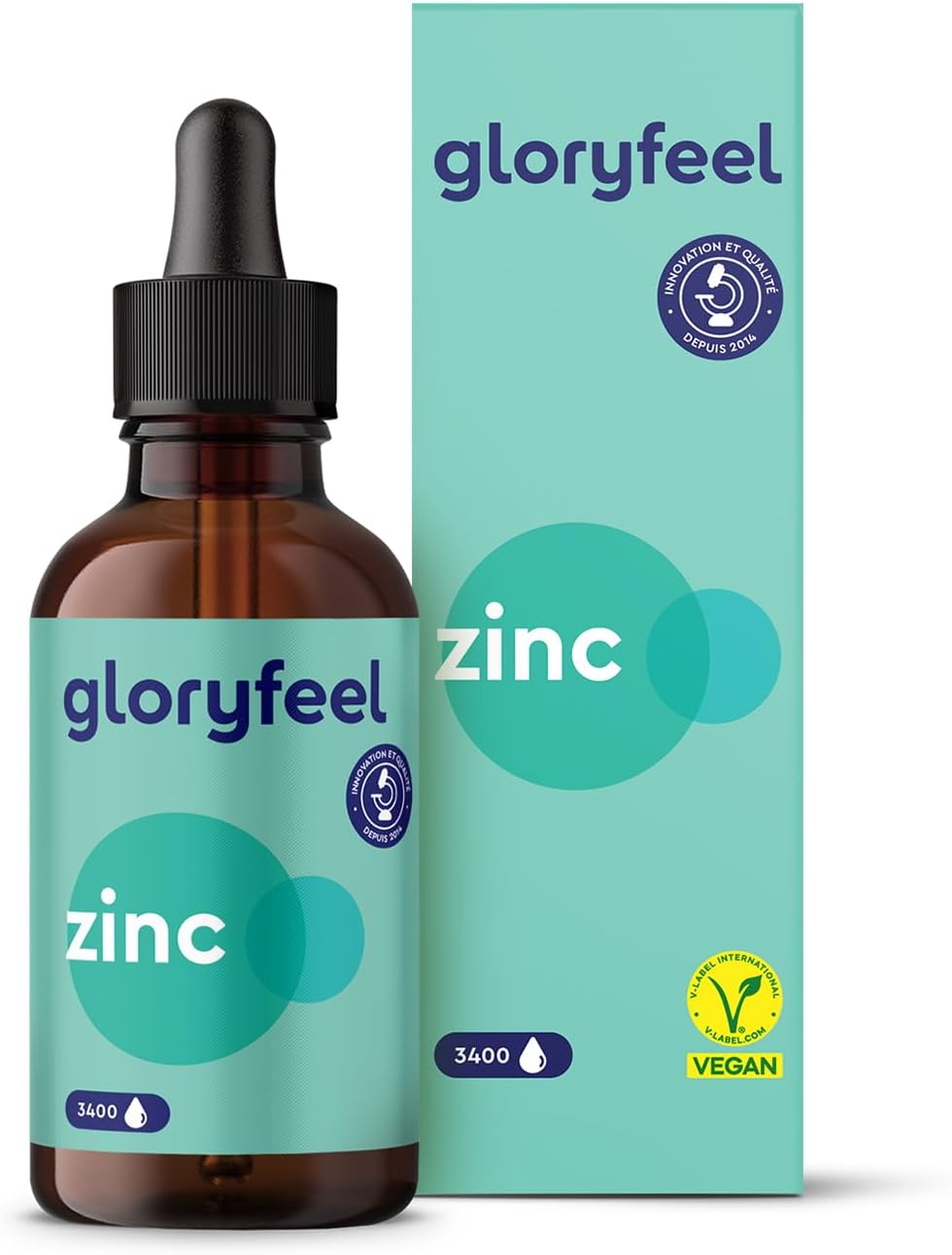 Zinc Drops 100 ml – 10 Drops per Daily Dose, Pure Zinc Element, Supports the Immune System, Skin, Nails and Hair*, Zinc Bisglycinate, Highly Dosed and Bioavailable, No Additives
