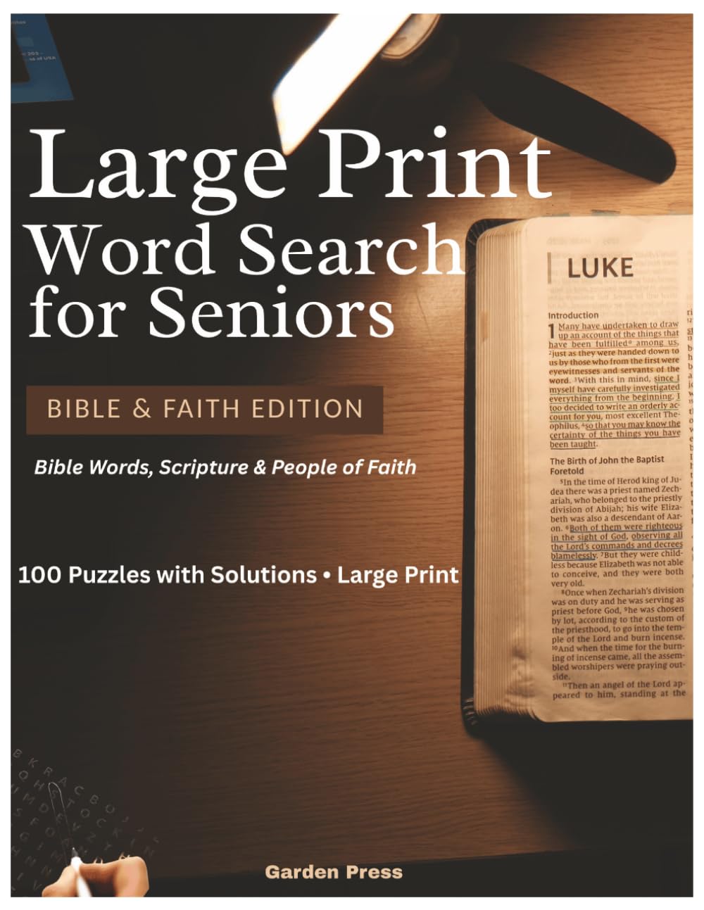 Large Print Word Search for Seniors: Bible & Faith Edition: 100 Inspirational Puzzles with Scripture Quotes & Solutions