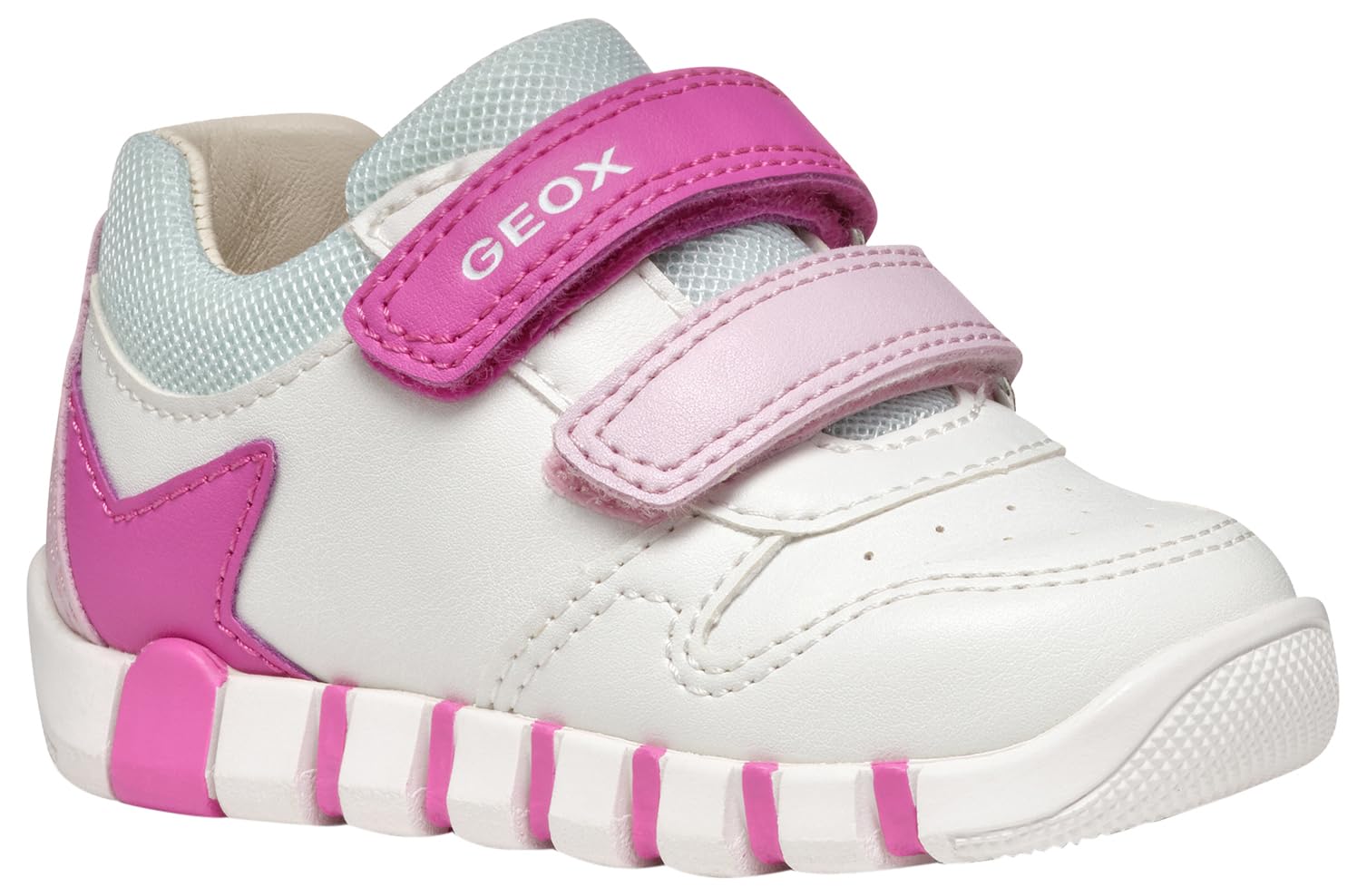 Geox Boy's B IUPIDOO Girl A Sneaker, White/Fuchsia, 6 UK Child