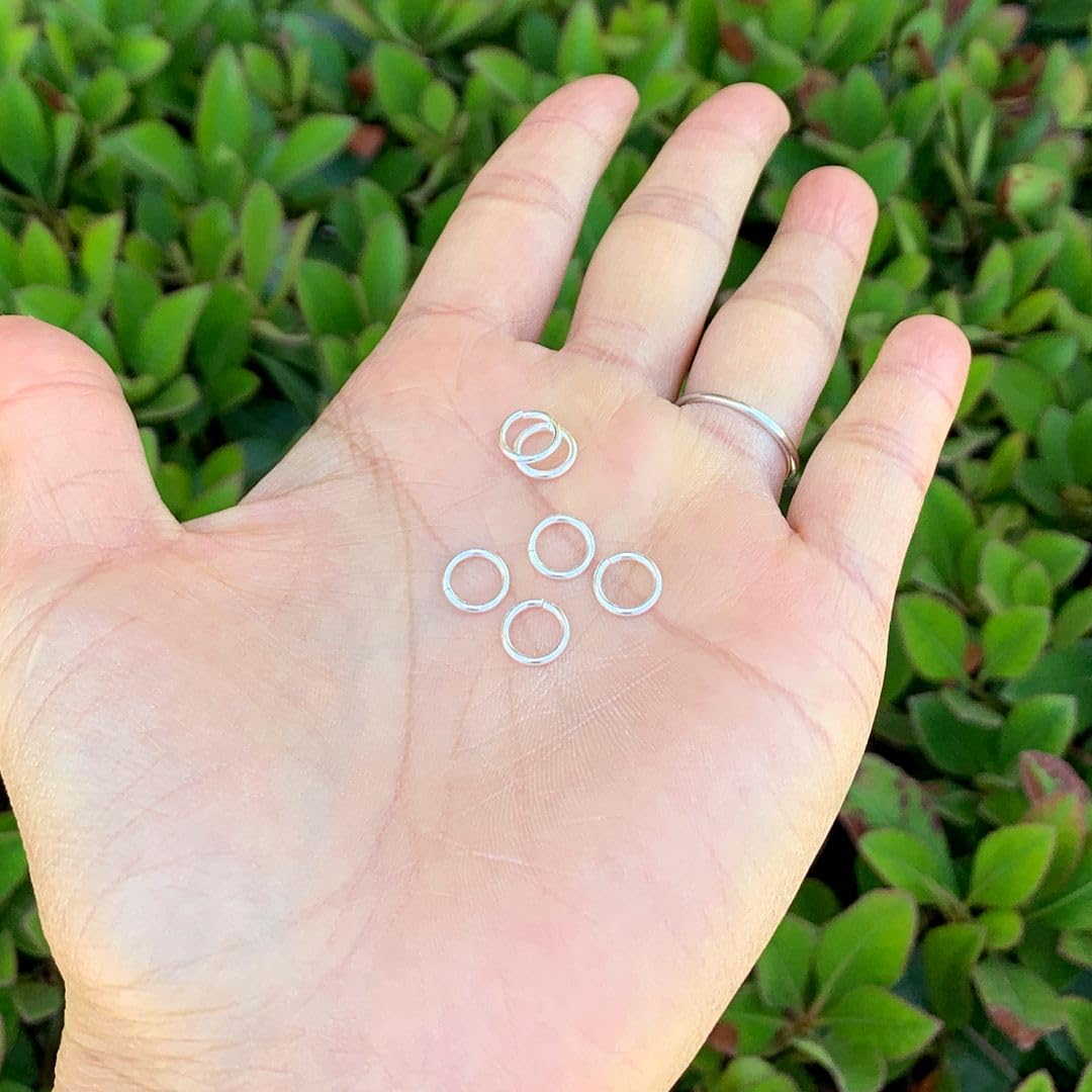 Adabele Autentyczne pierścienie skokowe ze srebra wysokiej próby 925, 8 mm, złącze O-ring (mocny drut 1 mm/18 Gauge) do produkcji biżuterii SS79-8