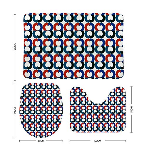 Tapis de bain absorbant et antidérapant lot de 3 texture géométrique doux - 3