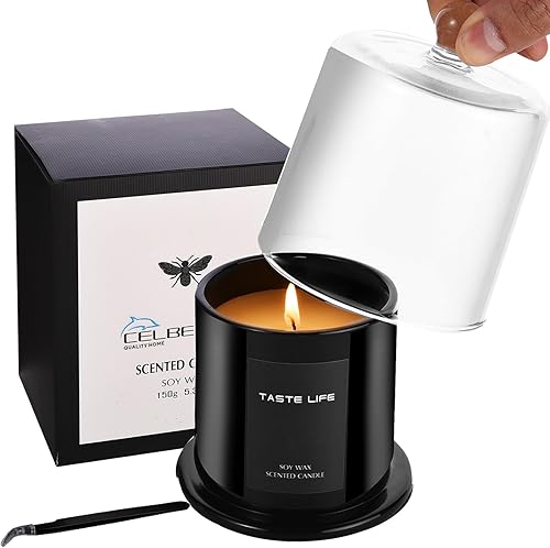 CELBERENA Velas de soja natural perfumadas, velas de sándalo de lujo, velas de vacaciones, vela grande en tarro de vidrio, velas para hombres,