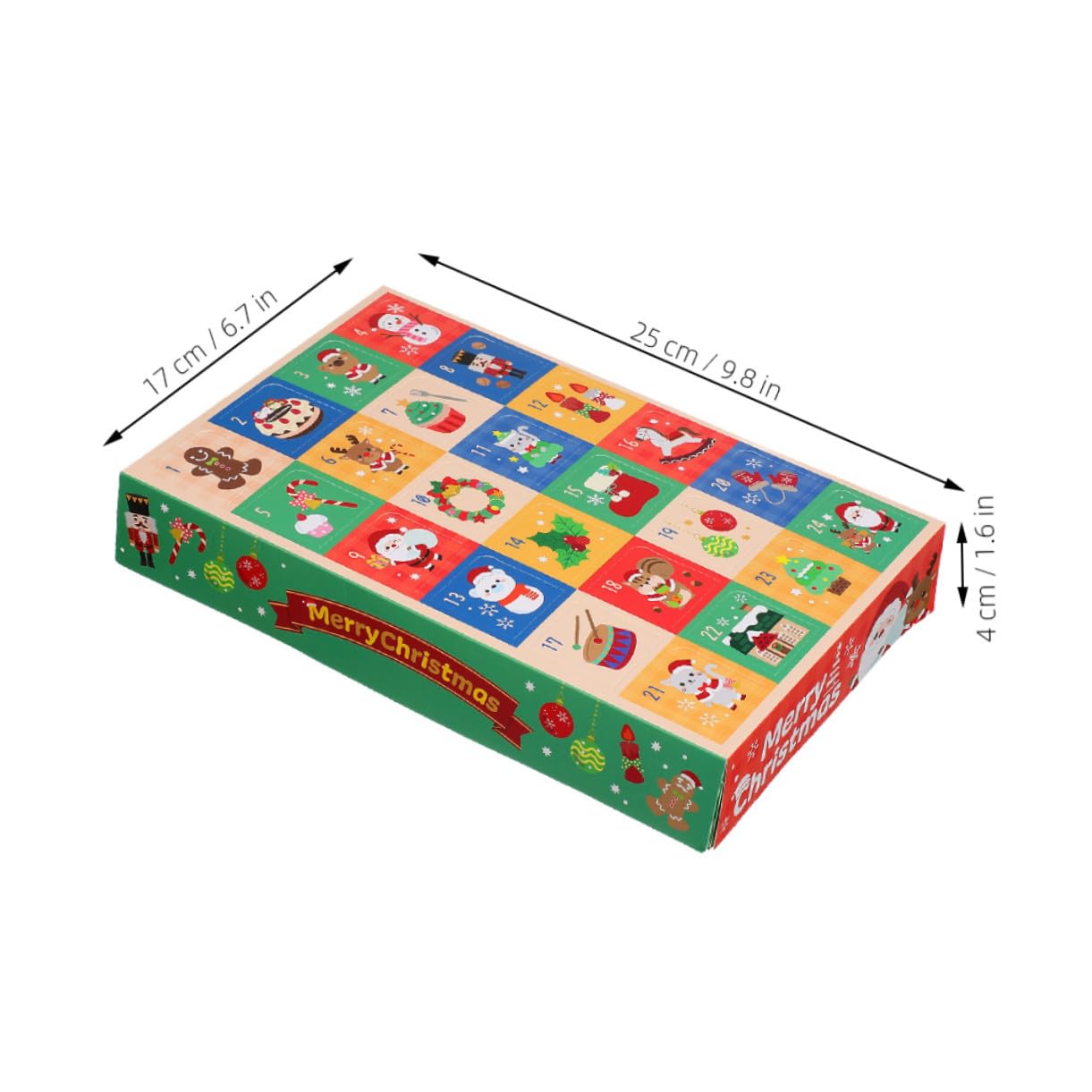 PRETYZOOM 15 Piezas Caja de Regresiva para Navidad de Calendario de Adviento Rellenable de Días Caja de Papel para Decoración Navideña de Dulces