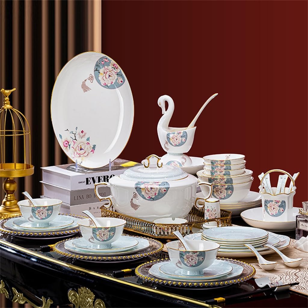 VIDI Bone Porcelain Tableware, Bowls, Chopsticks, Plate Combination Set, Gift, Practical