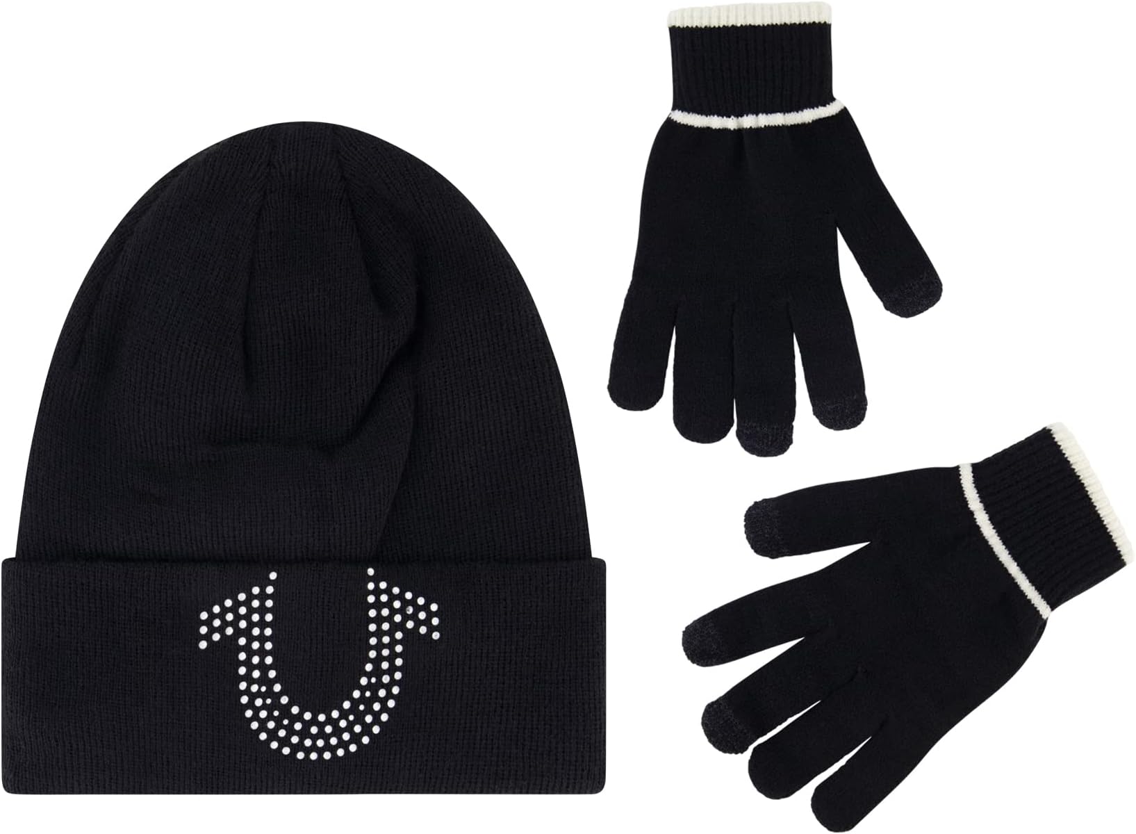 Beanie Hat and Touchscreen Glove Set