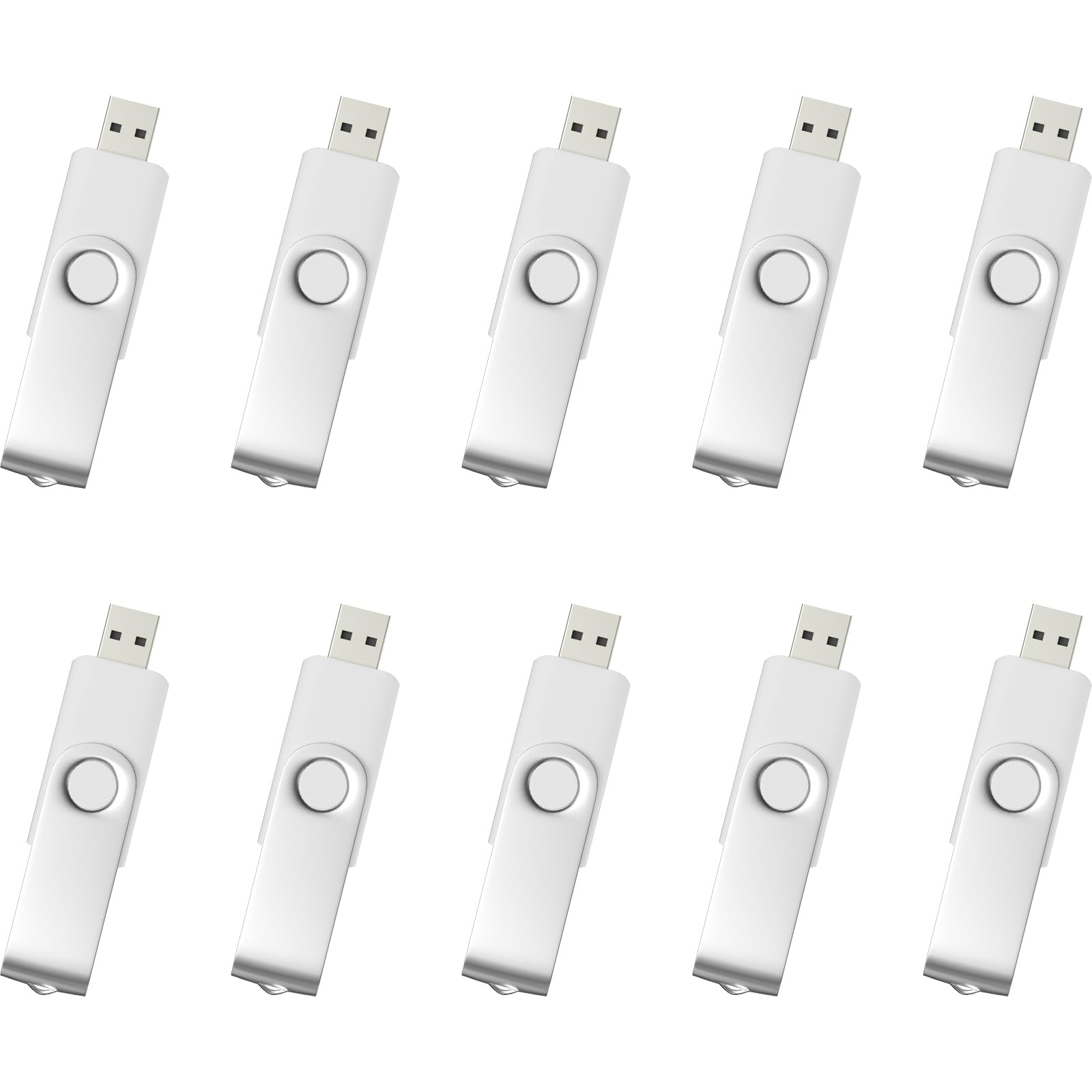 USB Flash Drive 4GB, 10 Pack USB Stick High Speed Memory Stick 4GB, Metal USB 2.0 Thumb Drives with Keyring for Laptop, Computer, Tablet, Printer